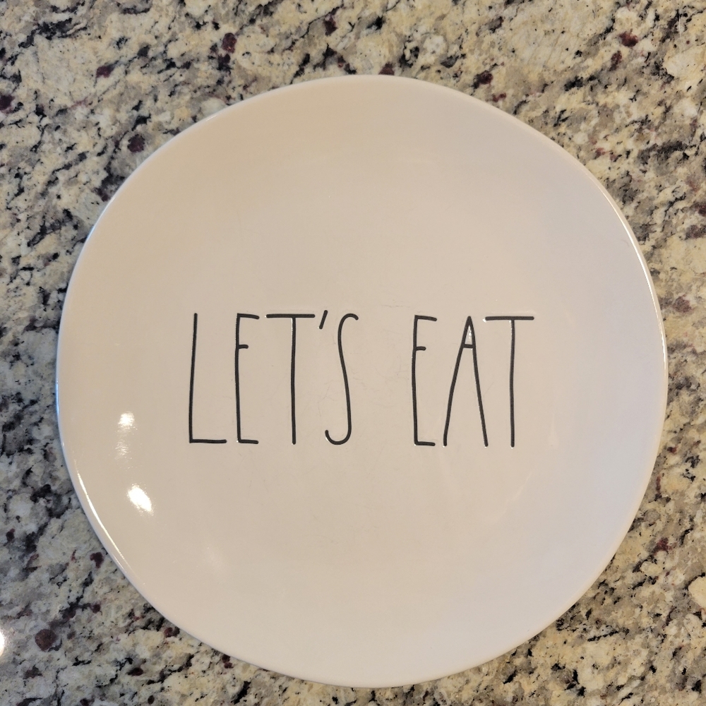 Rae Dunn "Let's Eat" ceramic plate